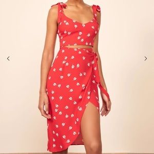 Reformation Red Belinda Dress Size 2